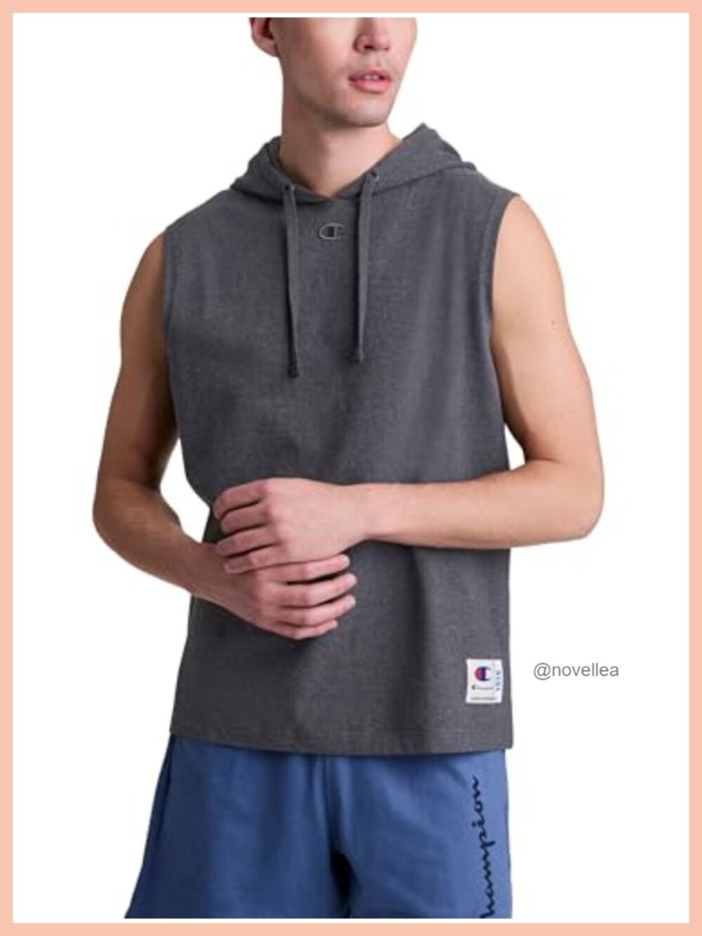 Sleeveless Hoodie Tank Top Lightweight Cotton Jersey Standard Fit Men's